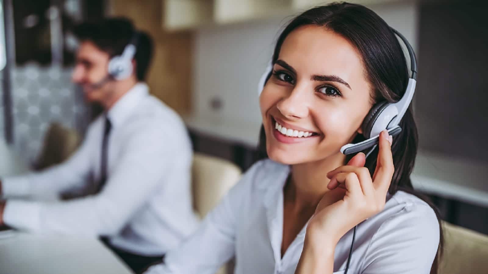 Call Center Worker Stock Photo